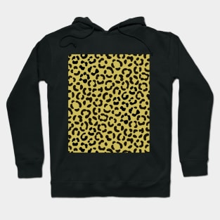 Trendy Black on Gold Leopard Print Pattern Hoodie